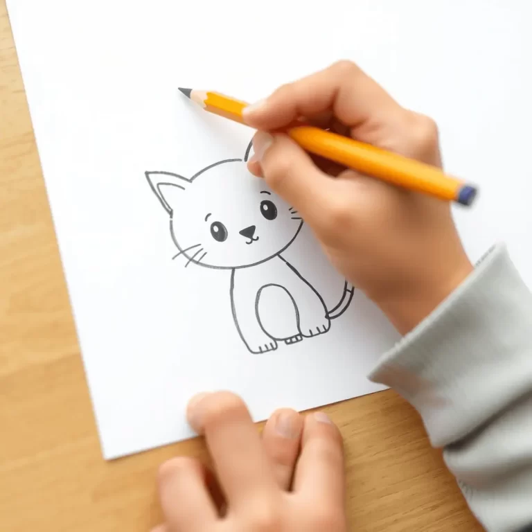 Как нарисовать кота ребенку поэтапно: простое руководство для детей 5-7 лет