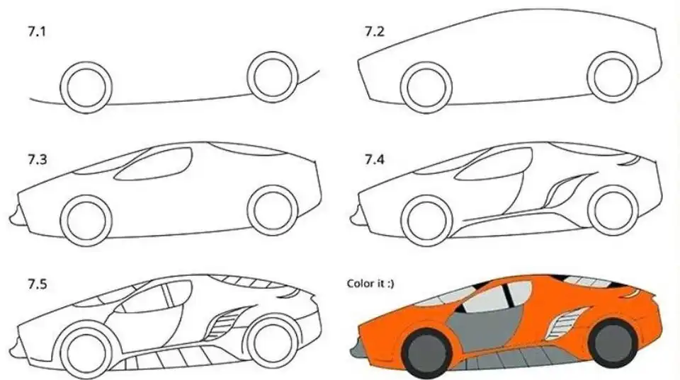Поэтапное рисование ламборджини