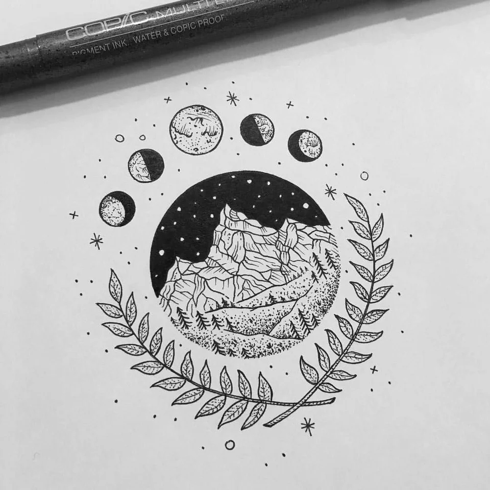 Космос тату эскизы