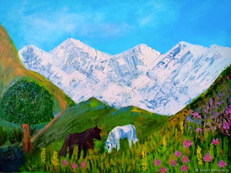 Картина альпийские луга
