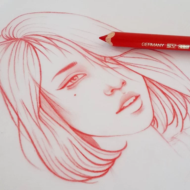 Рисунки красной ручкой