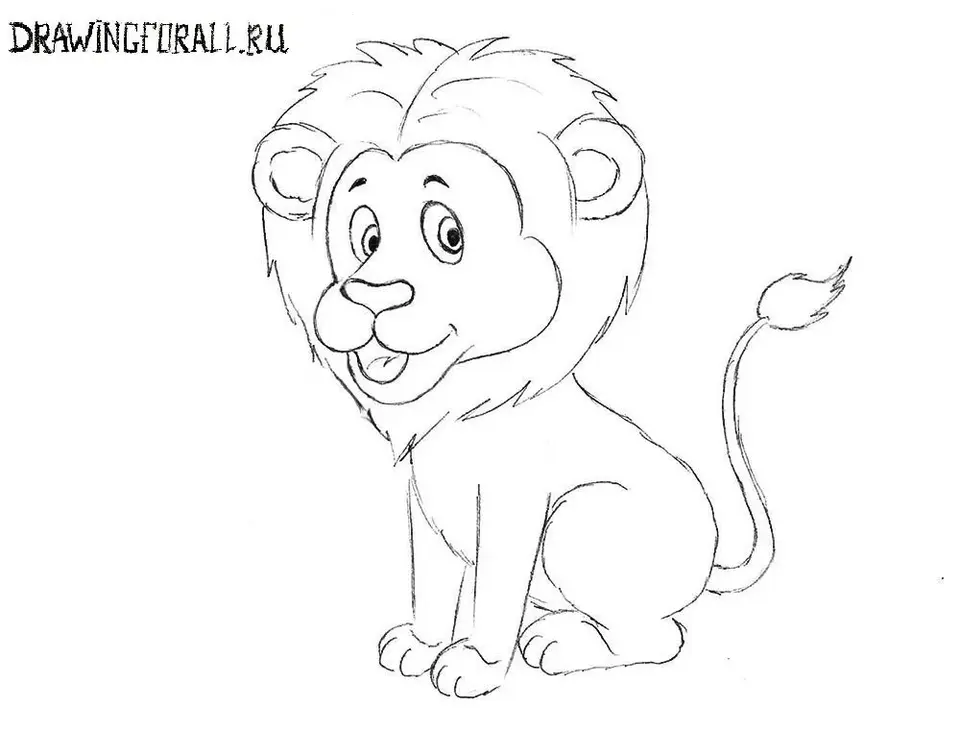 Рисовать льва поэтапно карандашом