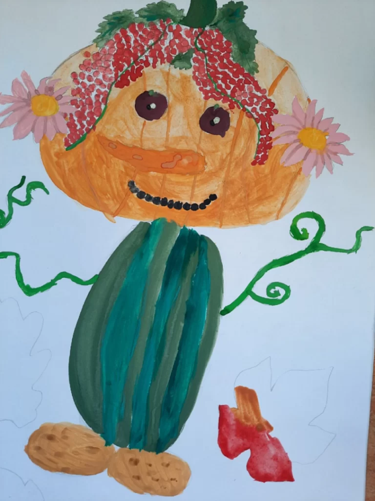 Портрет из овощей и фруктов для детей