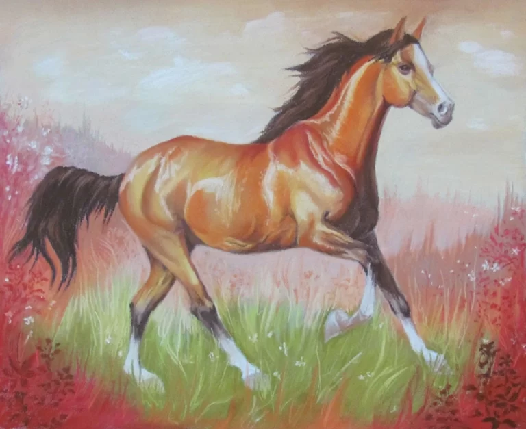 Искусство В Движении: Лошадь На Рисунке В Красках