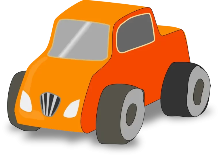 Оранжевый машина мультяшная