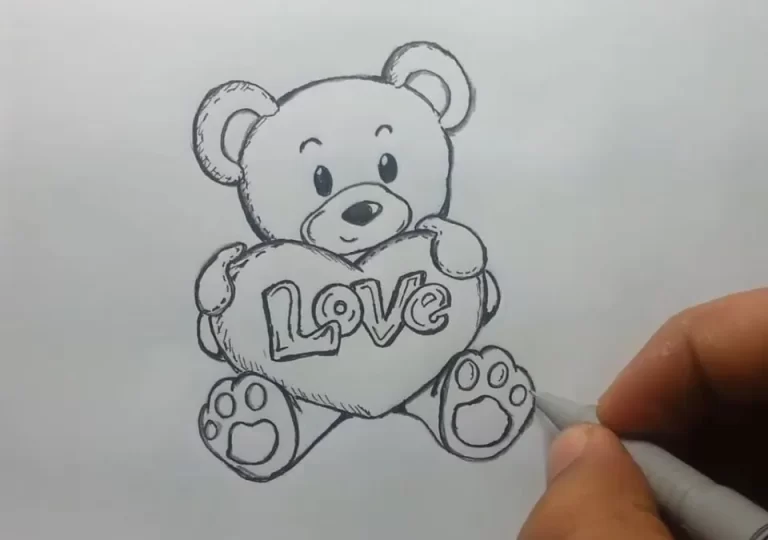 Медведь С Сердечком: Впечатляющий Рисунок, Полон Чувств