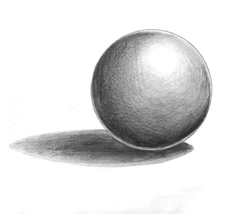 Объемный шар карандашом