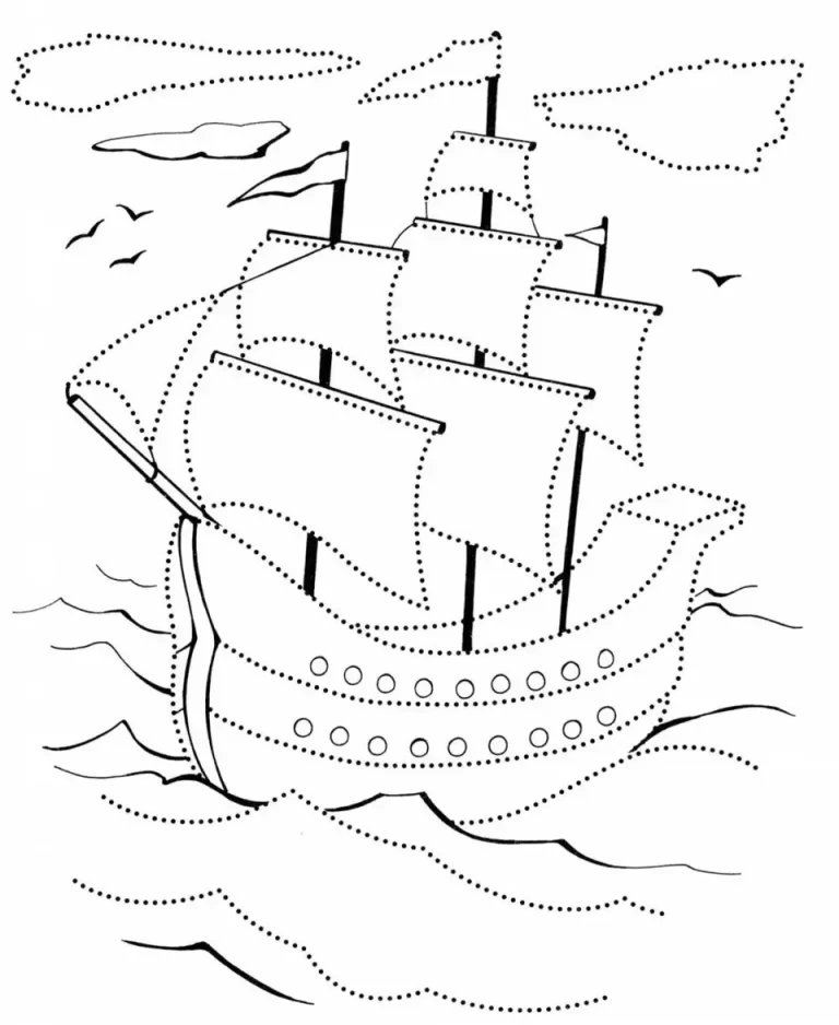 Раскраска для детей корабль