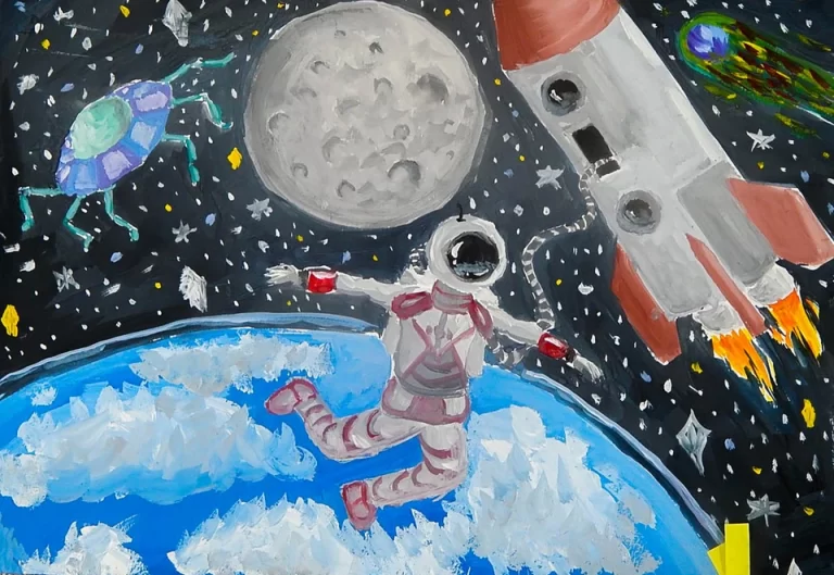 Рисунок на космонавтики