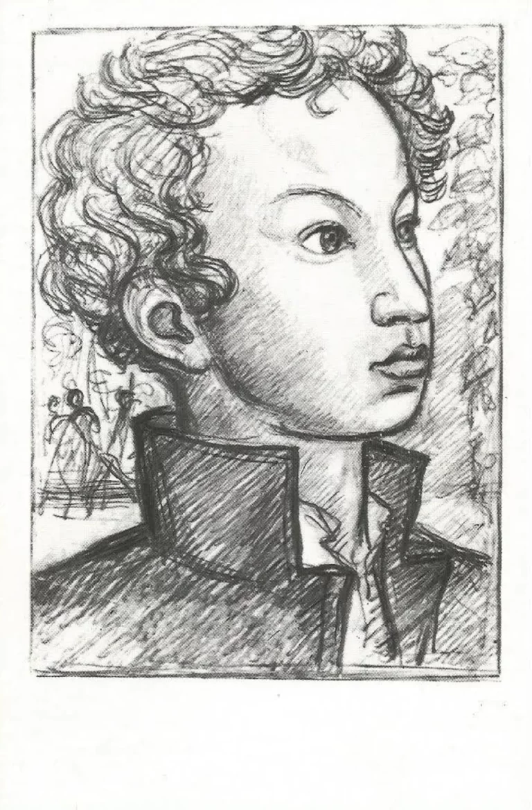 Исследование Профиля Пушкина Через Рисунок: Глубокий Портрет Великого Поэта