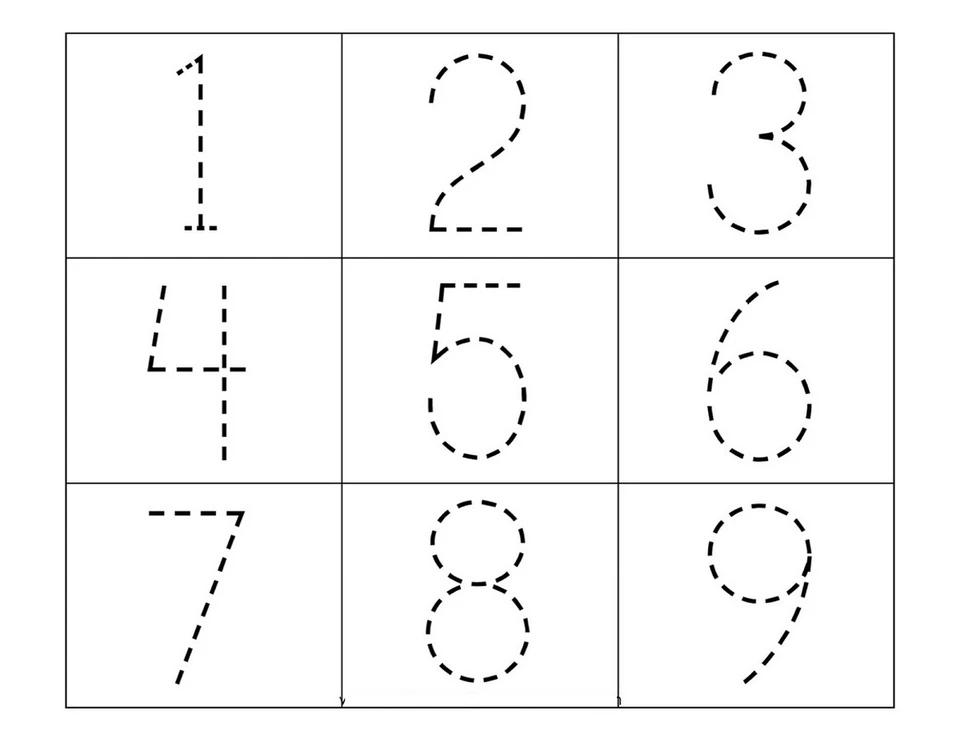 Цифры для обводки для детей