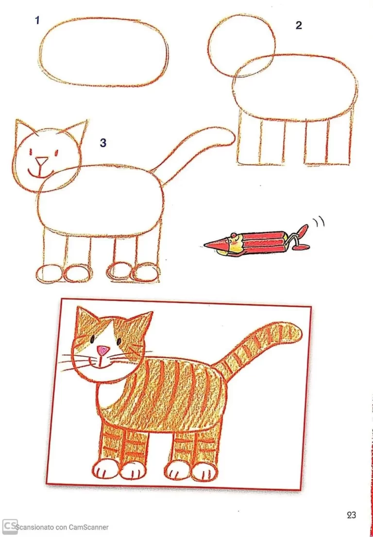 Рисуем котика поэтапно для детей