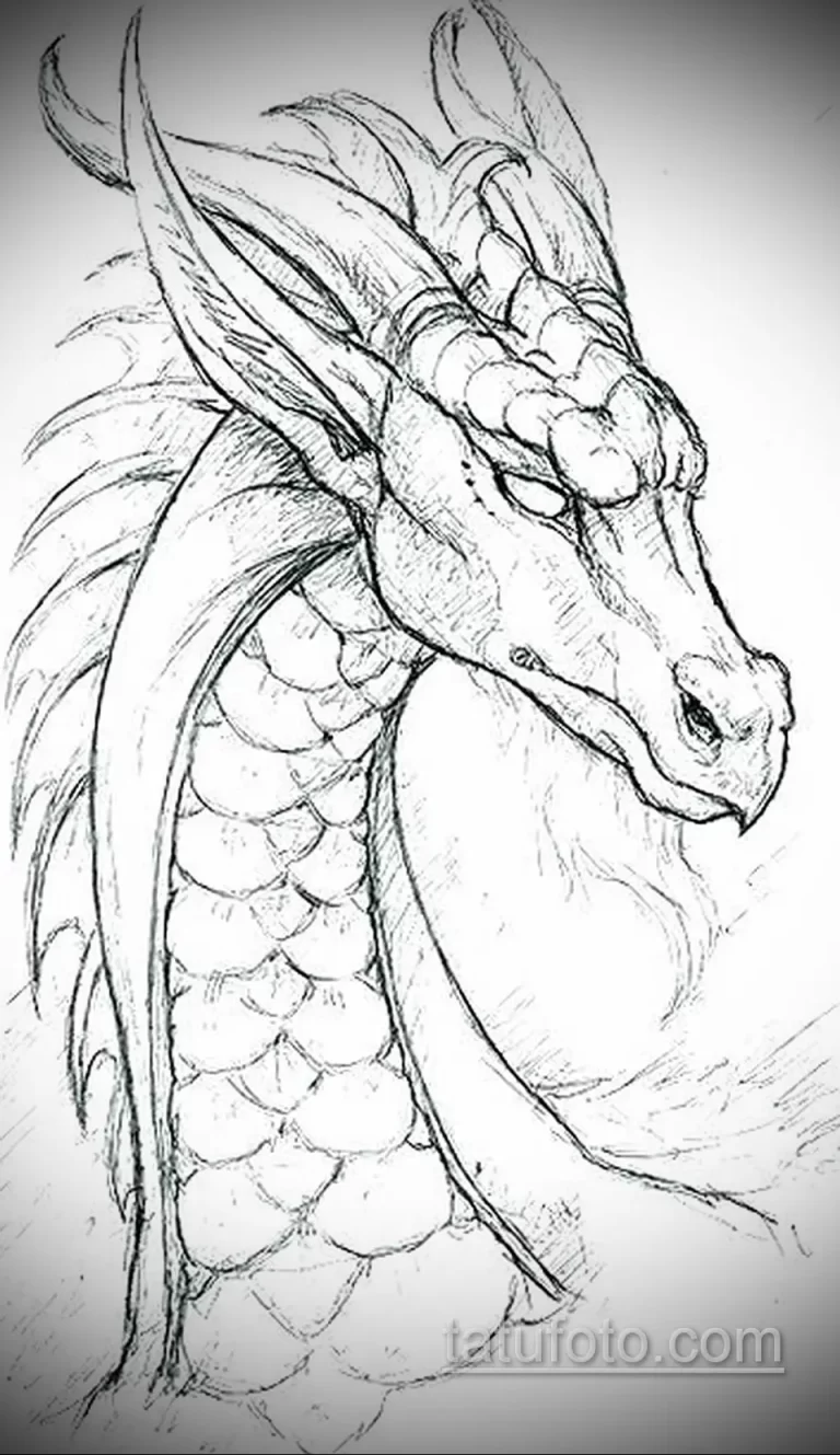 Рисунок карандашом дракон