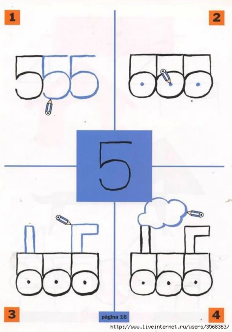 Рисунки из цифр для детей