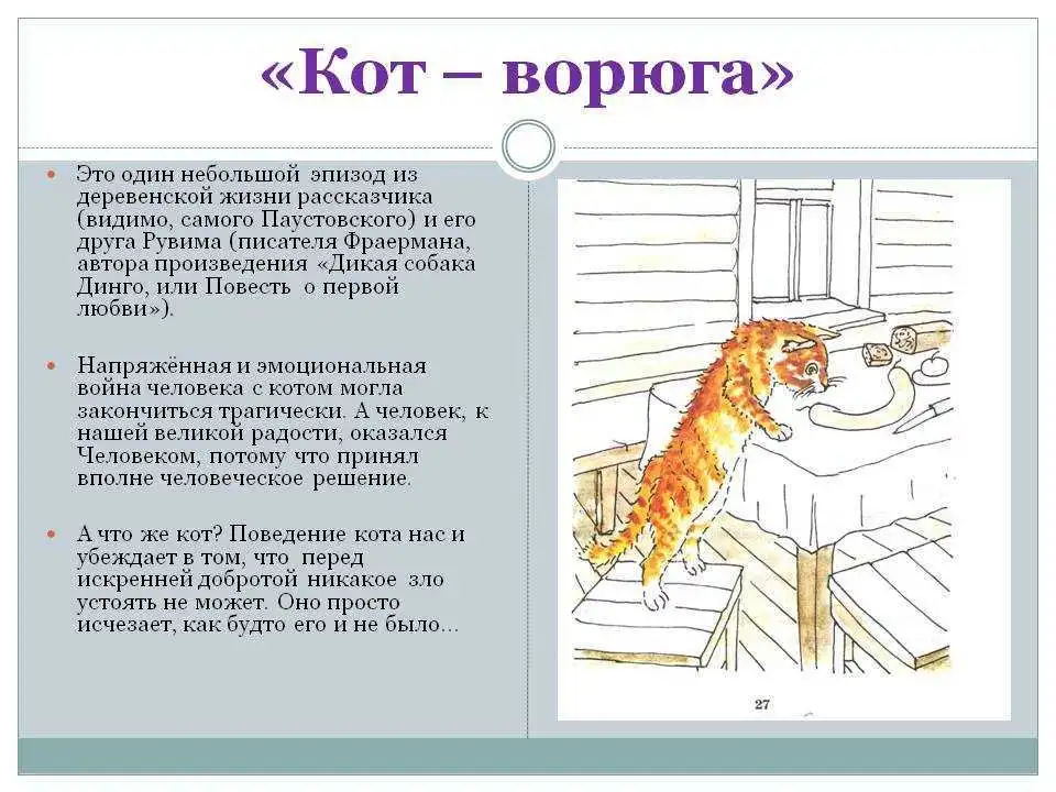 Рассказ паустовского кот ворюга