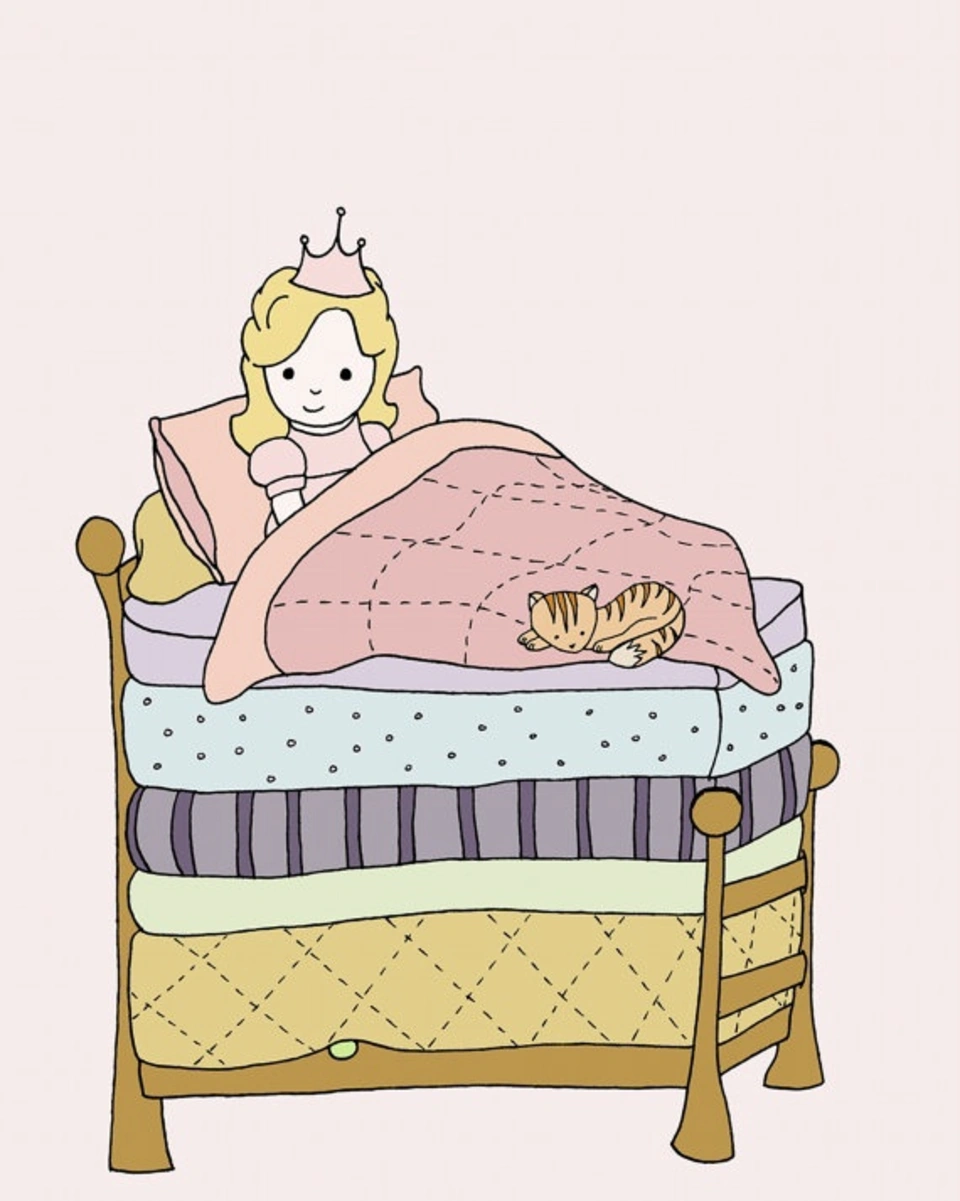 Кровать принцессы на горошине рисунок