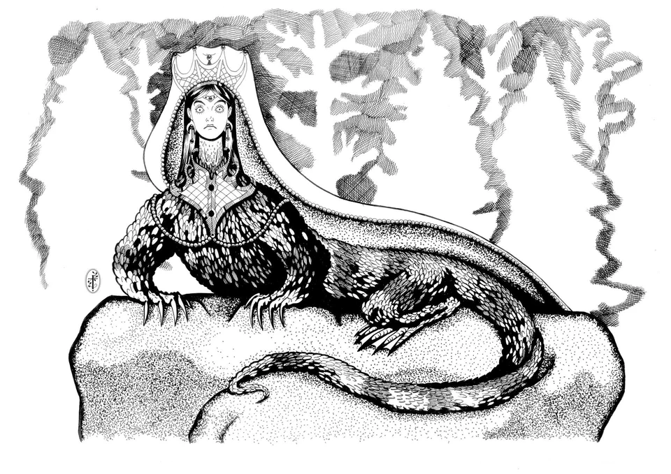 Хозяйка медной горы иллюстрации ящерка