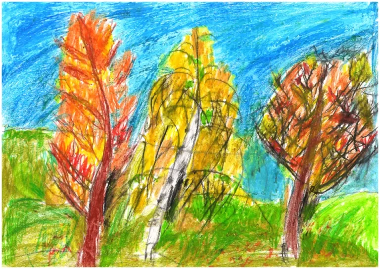 Осенний лес рисунок для детей