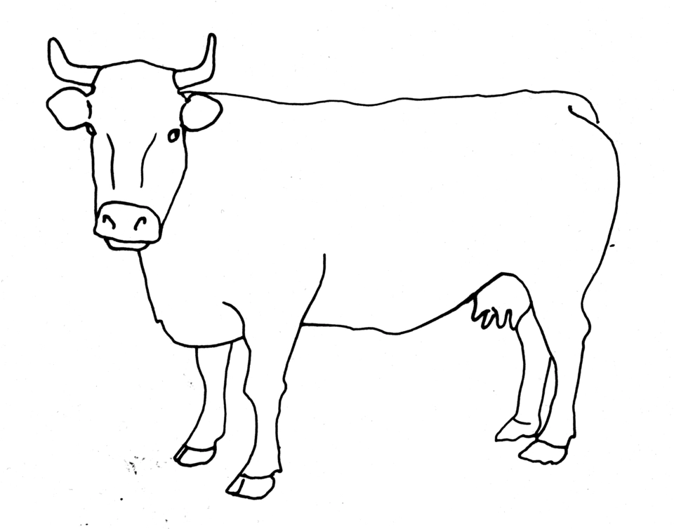 Корова легкий рисунок