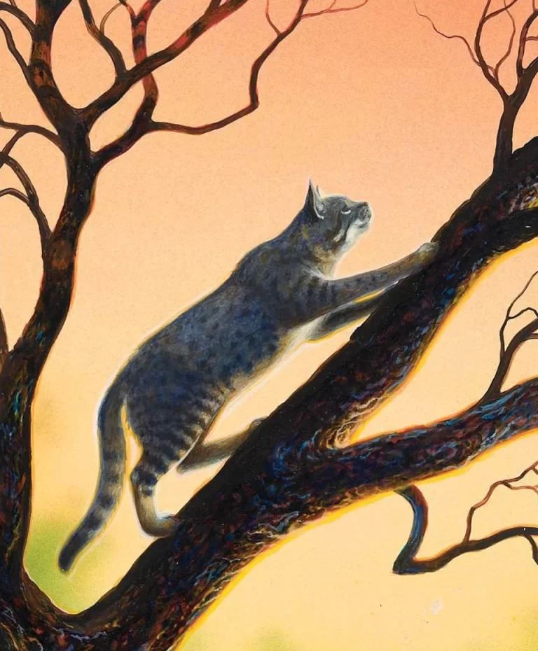 Забавный Рисунок: Кот На Дереве – Неповторимая Картинка