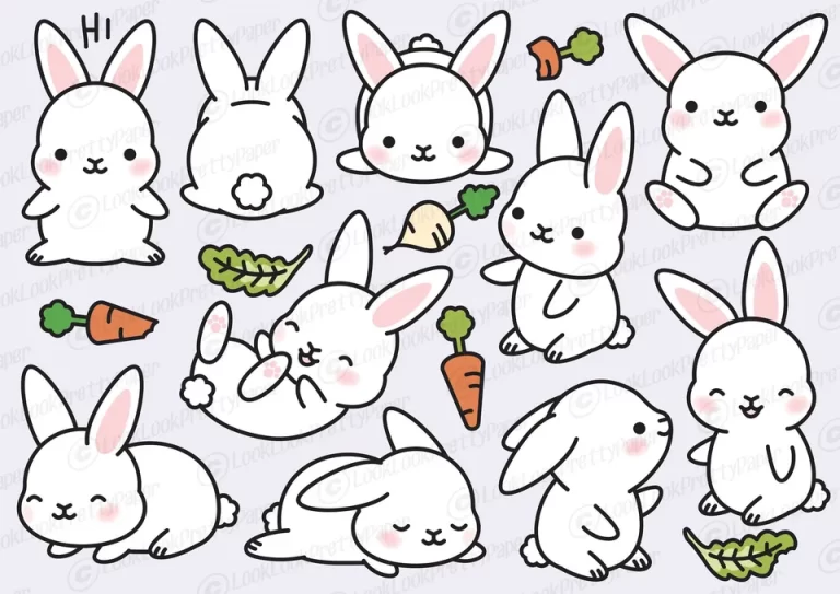 Наклейки кролики милые