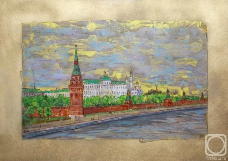 Рисунок Рассвета На Москве: Волшебство Утренней Реки
