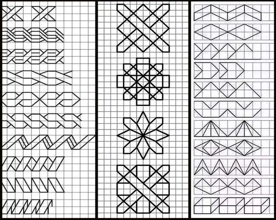 Узоры по клеточкам в тетради