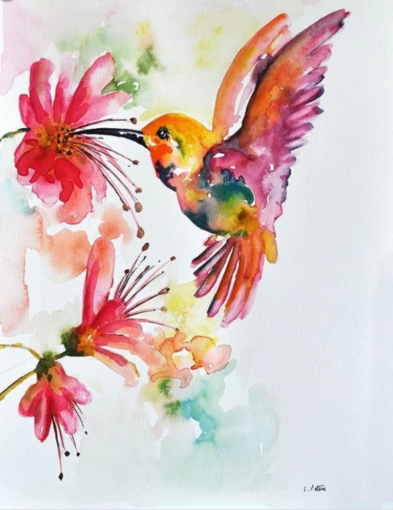 Изысканный Рисунок Птички Акварелью: Воплощение Нежности И Красоты