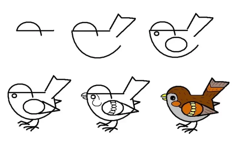 Рисовать птичку для детей