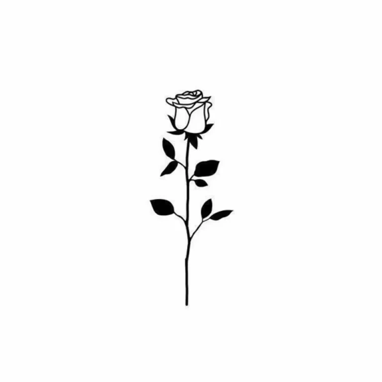 Роза со стеблем эскиз