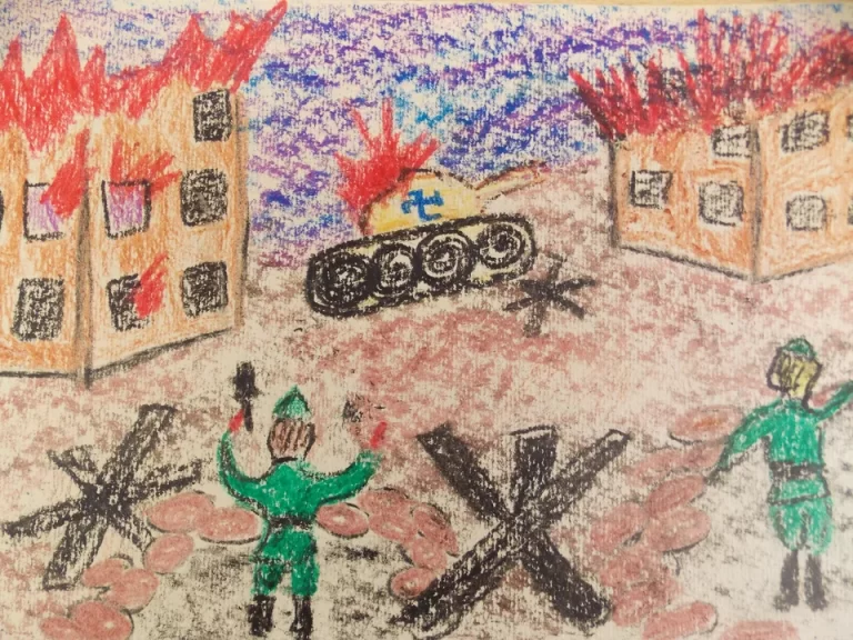 Рисунок Сталинградской Битвы: Впечатляющее Творение Первоклассника