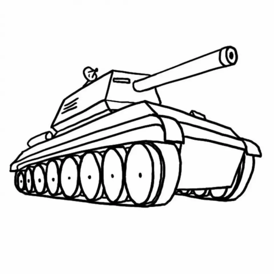 Танк раскраска для детей