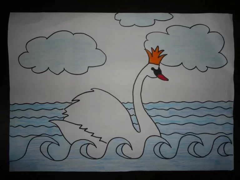 Царевна лебедь рисунок детский